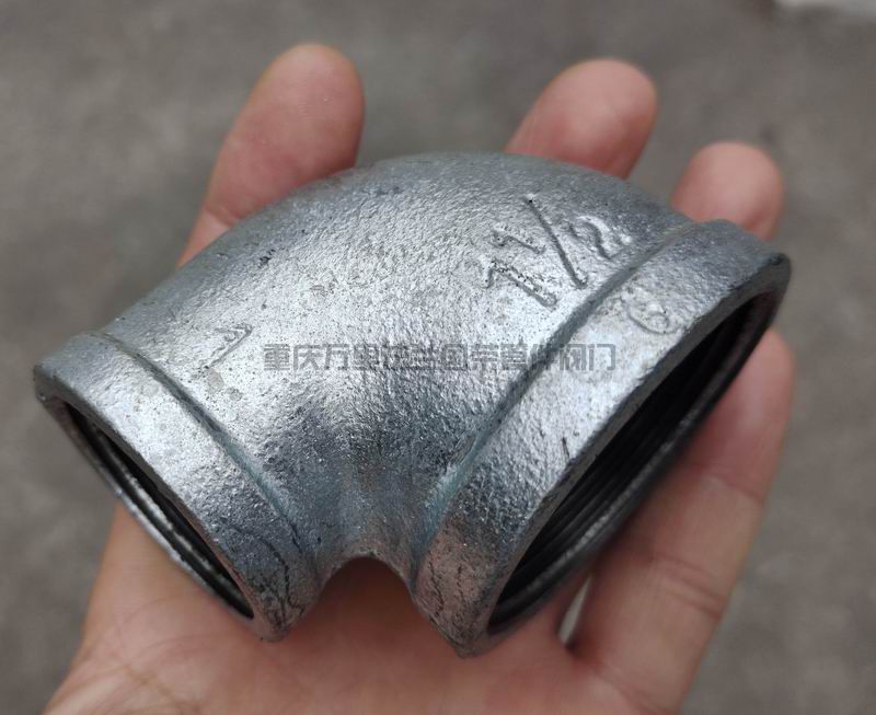 异径内螺纹弯头 玛钢铸造镀锌(图1)