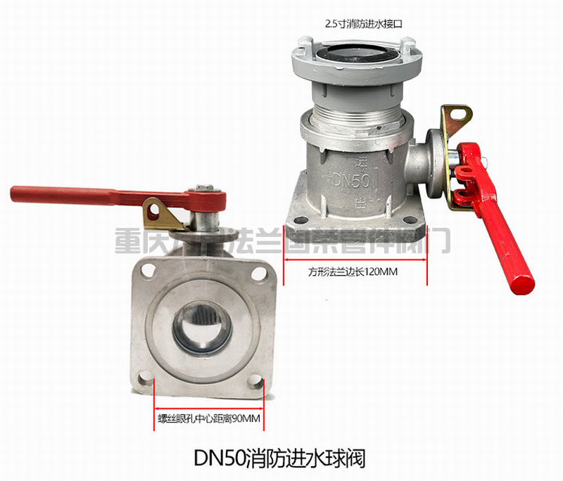 外螺纹铝合金方球阀 洒水车 槽车罐车消防车(图3)