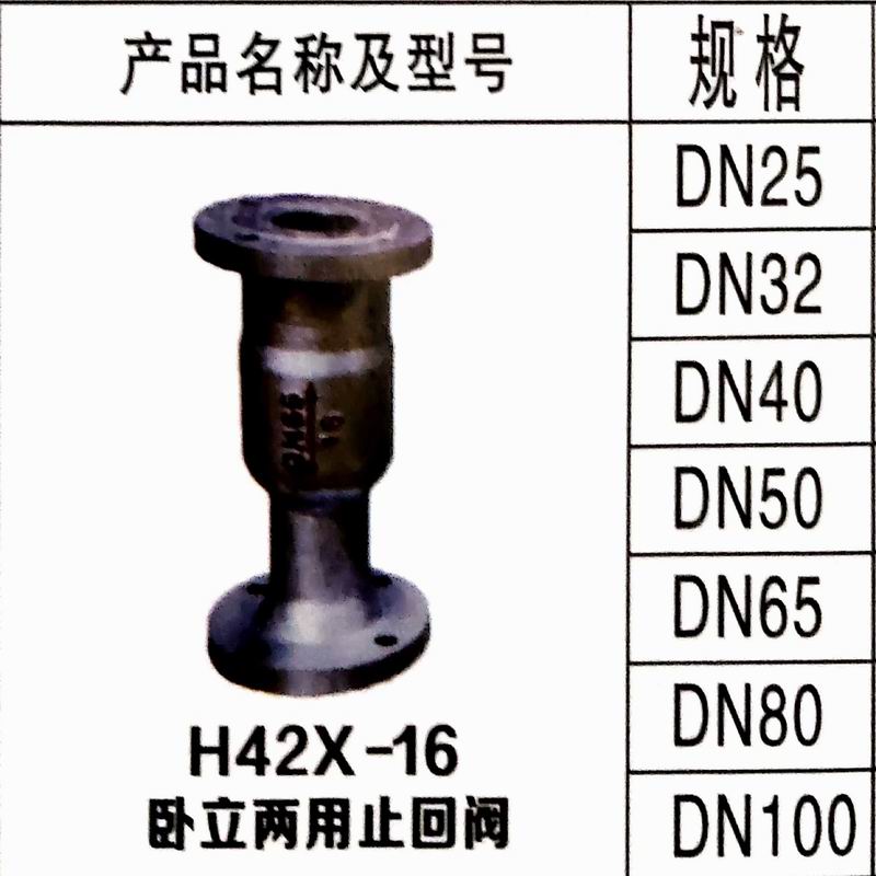 H42X-16卧立两用止回阀(图1)